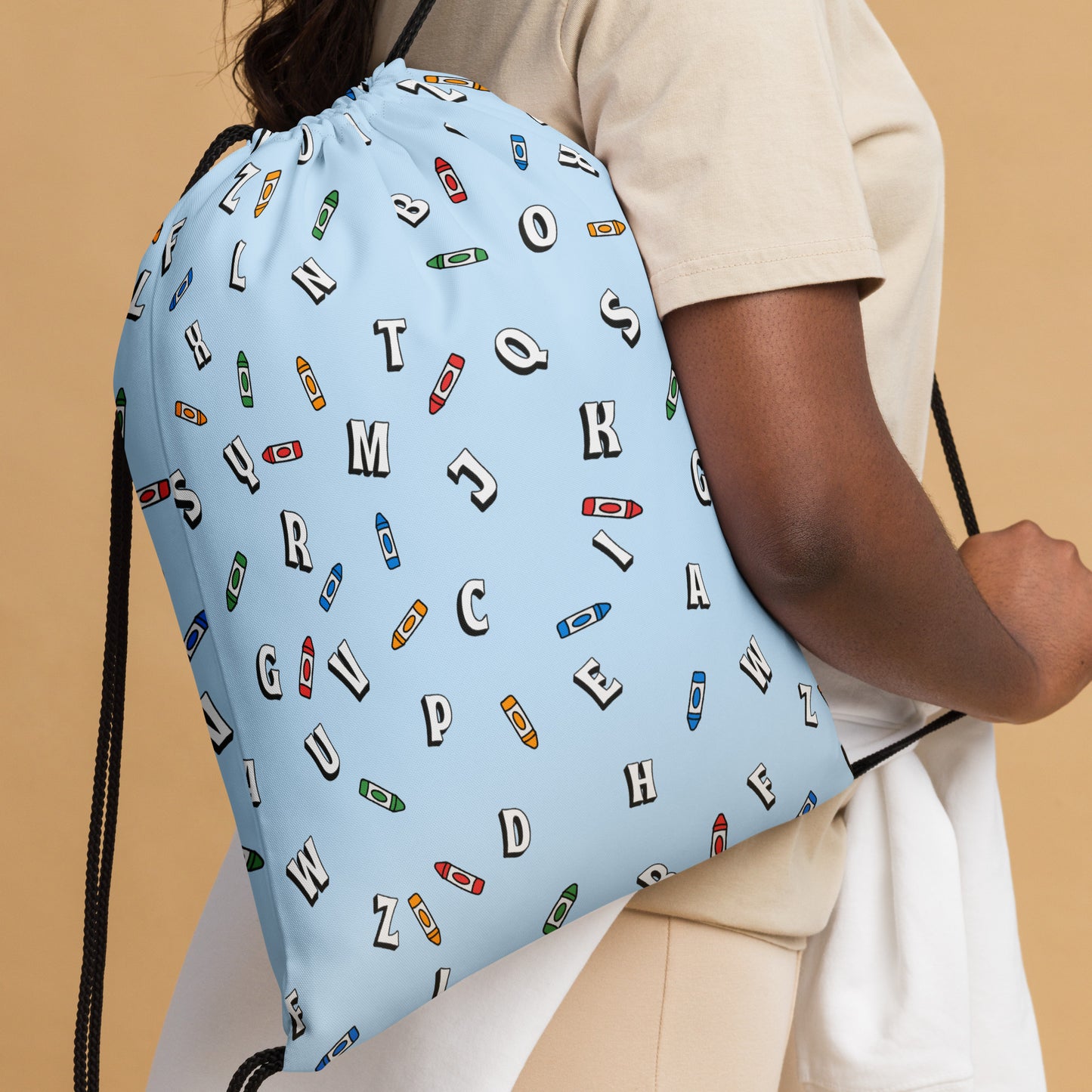 Bolsa con cordón para niños con diseño divertido: Mochila ligera y duradera para niños, perfecta para guardería, excursiones y actividades al aire libre, bolsa colorida con estampados divertidos