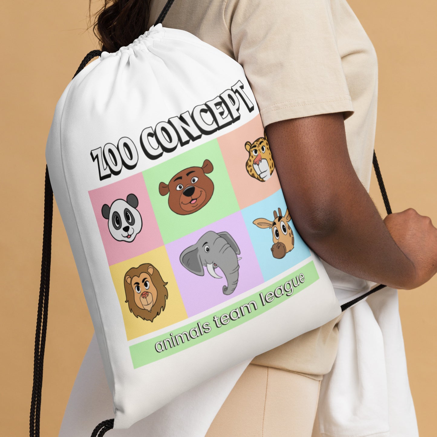 Drawstring Bag with Kid-Friendly Designs: Perfect for school, sports, and adventures! Get yours now and add a touch of fun to everyday activities