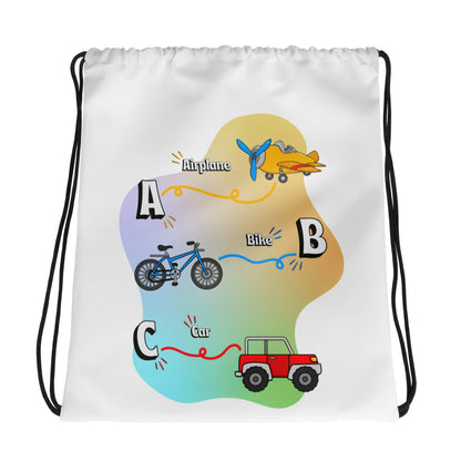 Drawstring Bag with Kid-Friendly Designs: Perfect for school, sports, and adventures! Get yours now and add a touch of fun to everyday activities