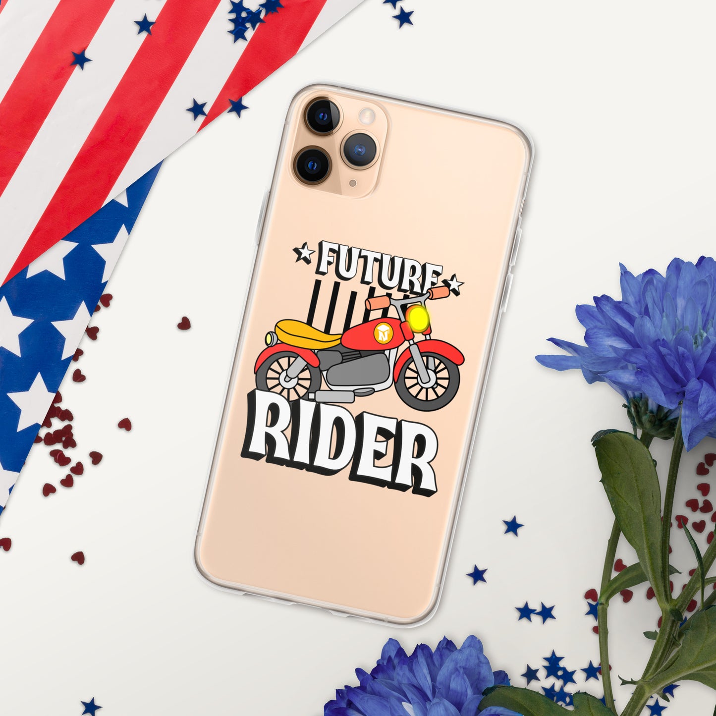 Funda protectora transparente para iPhone: ¡diseño de motocicleta destacado para un estilo de dispositivo atrevido! Cubierta transparente duradera