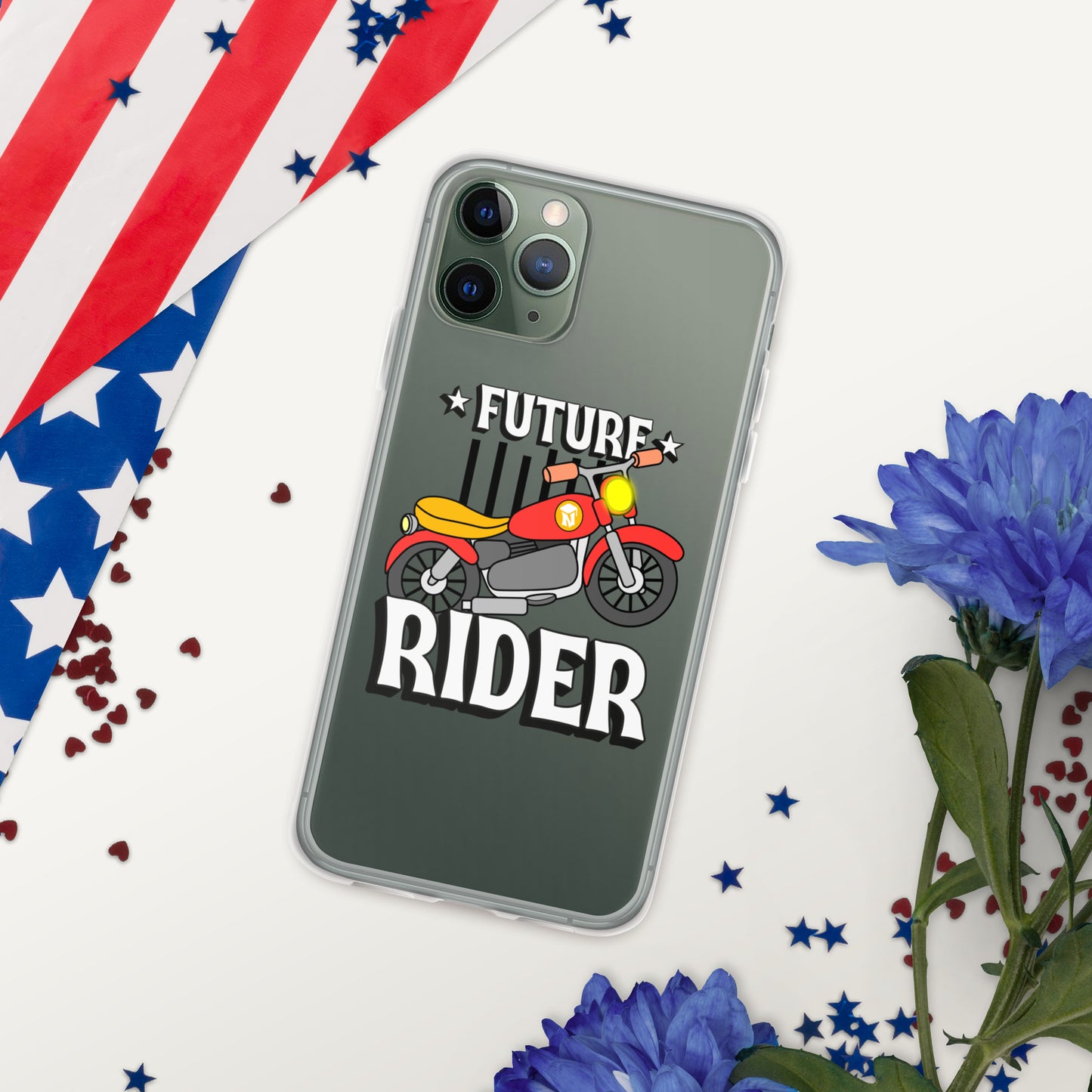 Funda protectora transparente para iPhone: ¡diseño de motocicleta destacado para un estilo de dispositivo atrevido! Cubierta transparente duradera