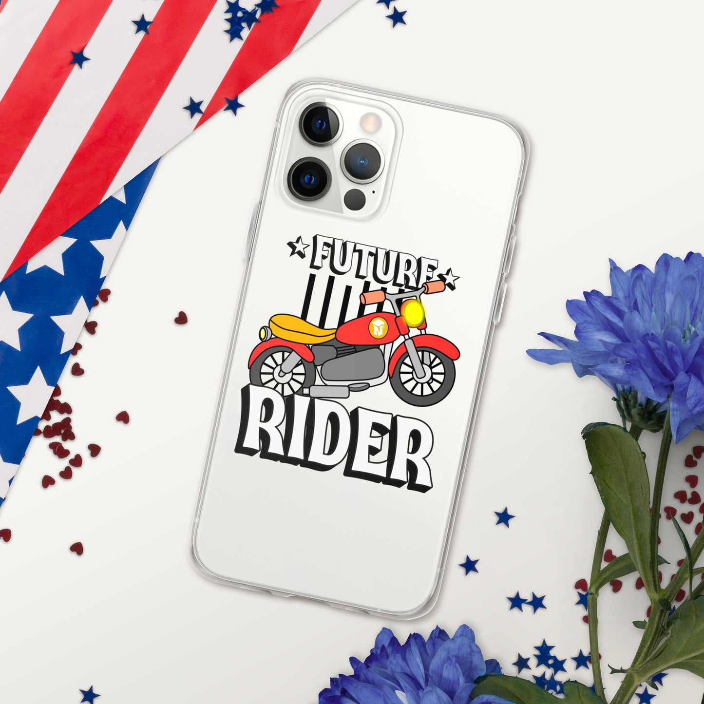 Funda protectora transparente para iPhone: ¡diseño de motocicleta destacado para un estilo de dispositivo atrevido! Cubierta transparente duradera