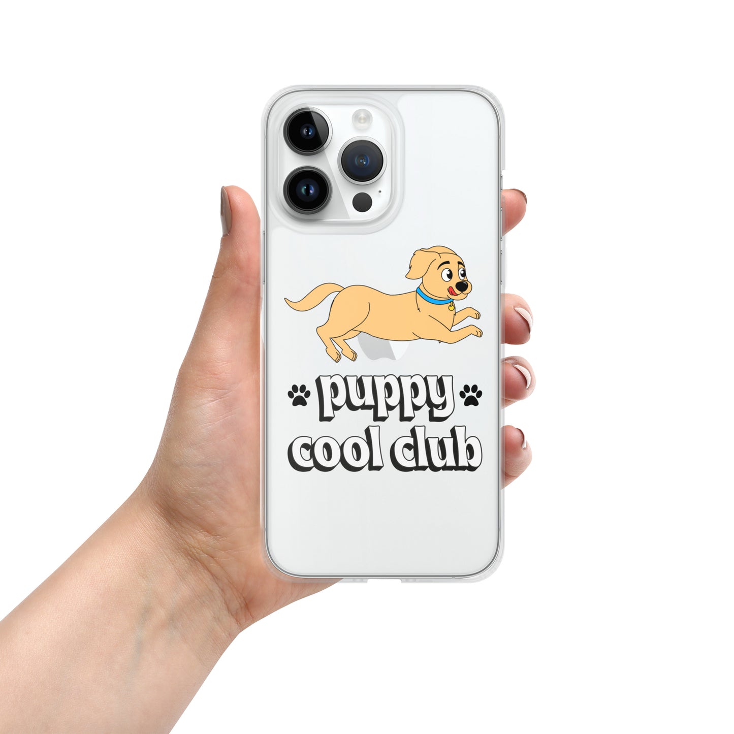 Lindo estuche transparente para iPhone: adorable diseño de cachorro para una protección divertida y elegante del dispositivo