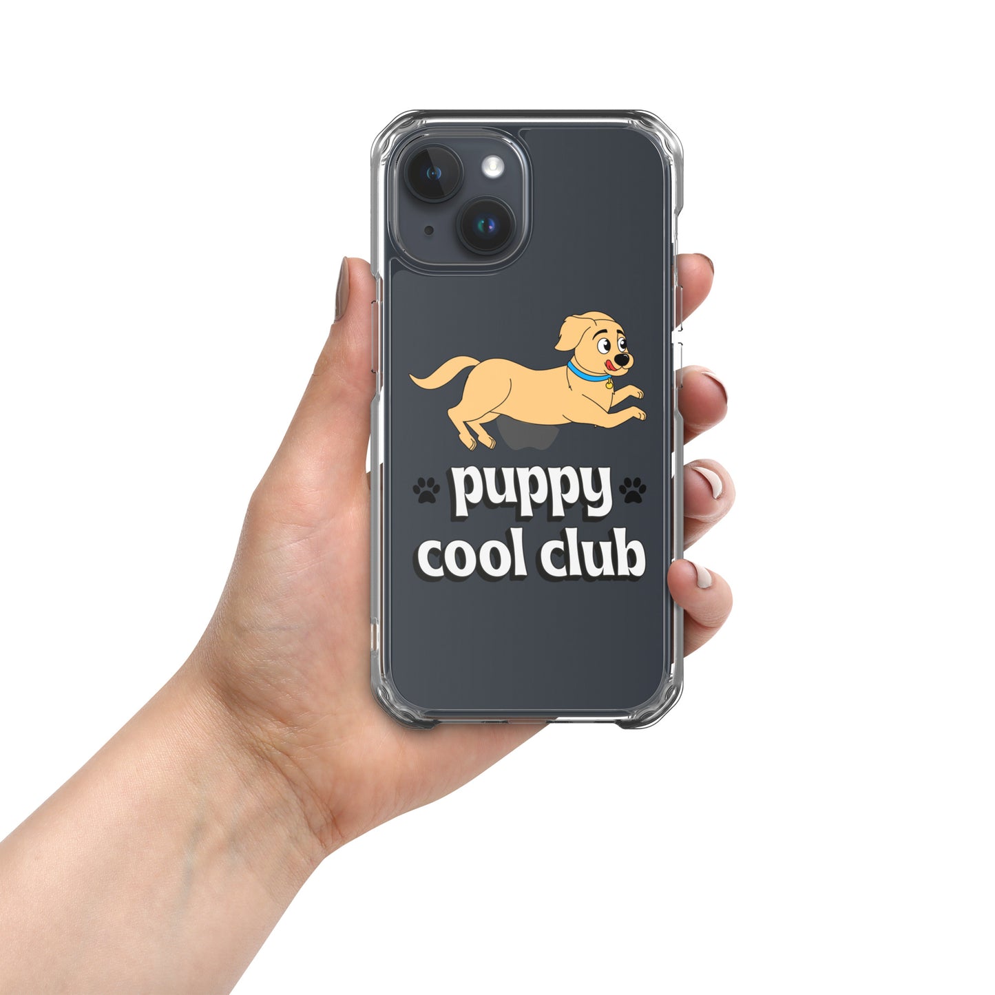 Lindo estuche transparente para iPhone: adorable diseño de cachorro para una protección divertida y elegante del dispositivo