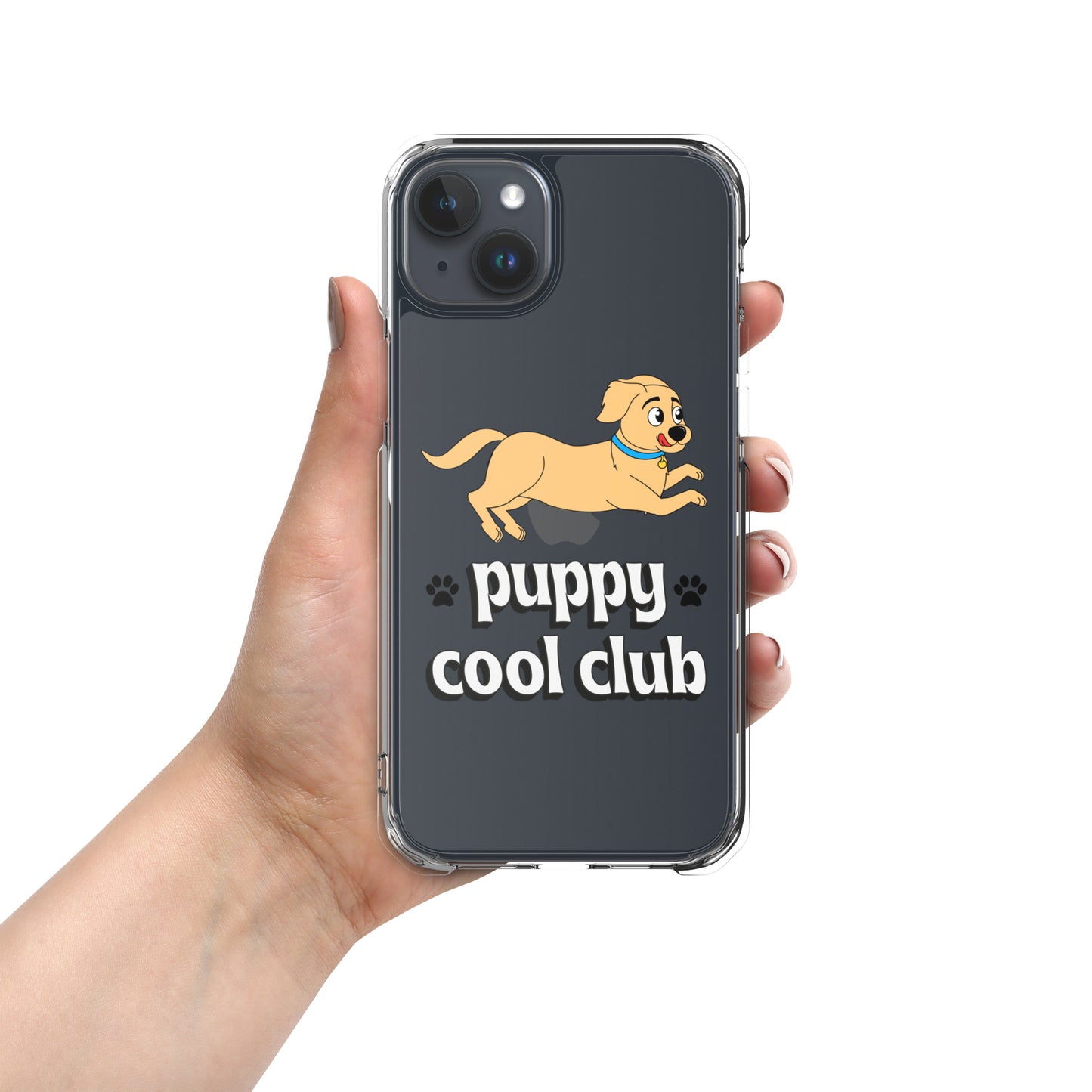 Lindo estuche transparente para iPhone: adorable diseño de cachorro para una protección divertida y elegante del dispositivo