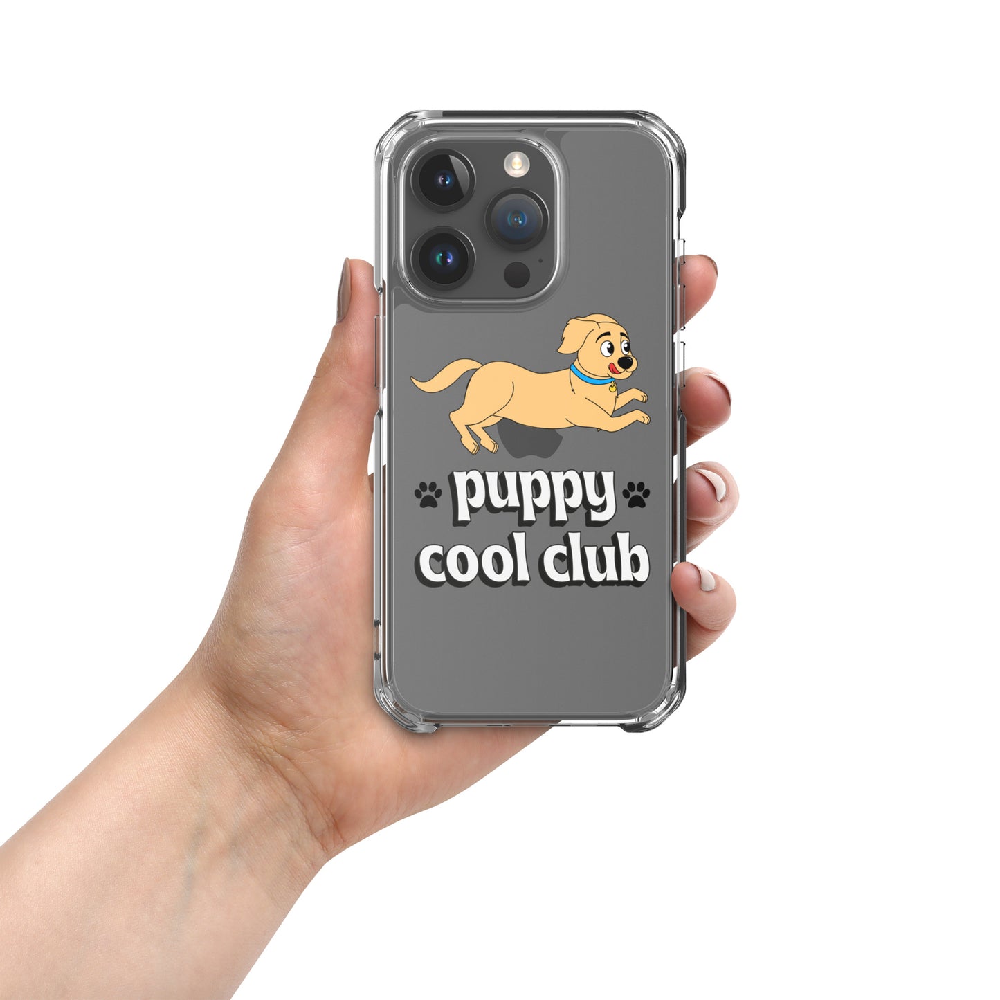 Lindo estuche transparente para iPhone: adorable diseño de cachorro para una protección divertida y elegante del dispositivo