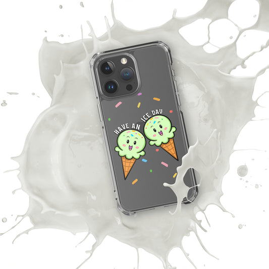 Funda transparente y divertida para iPhone: ¡diseño divertido de helado para un estilo de dispositivo caprichoso! Cubierta protectora transparente