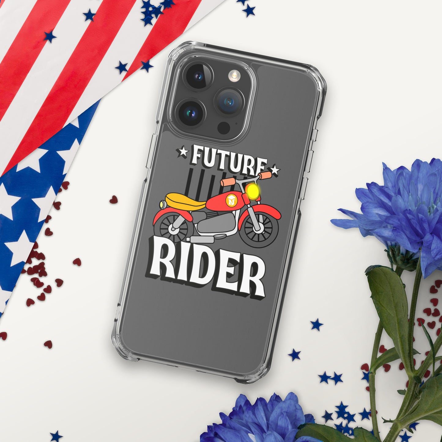 Funda protectora transparente para iPhone: ¡diseño de motocicleta destacado para un estilo de dispositivo atrevido! Cubierta transparente duradera