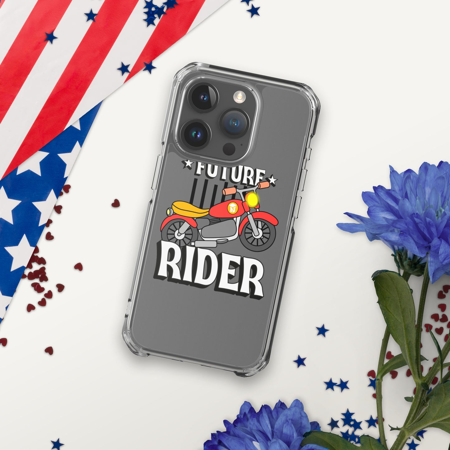 Funda protectora transparente para iPhone: ¡diseño de motocicleta destacado para un estilo de dispositivo atrevido! Cubierta transparente duradera