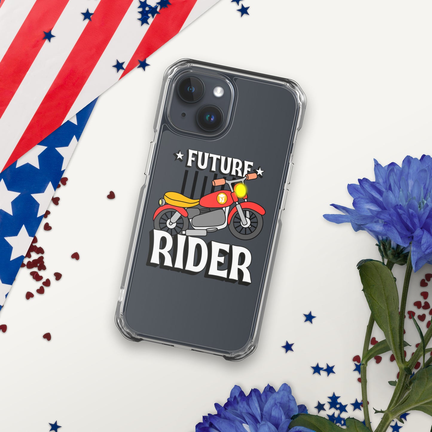 Funda protectora transparente para iPhone: ¡diseño de motocicleta destacado para un estilo de dispositivo atrevido! Cubierta transparente duradera