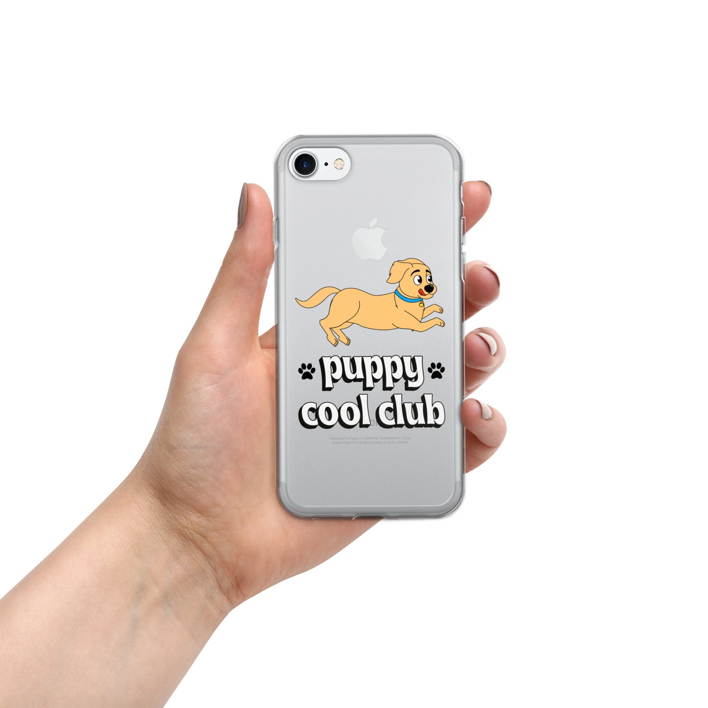 Lindo estuche transparente para iPhone: adorable diseño de cachorro para una protección divertida y elegante del dispositivo