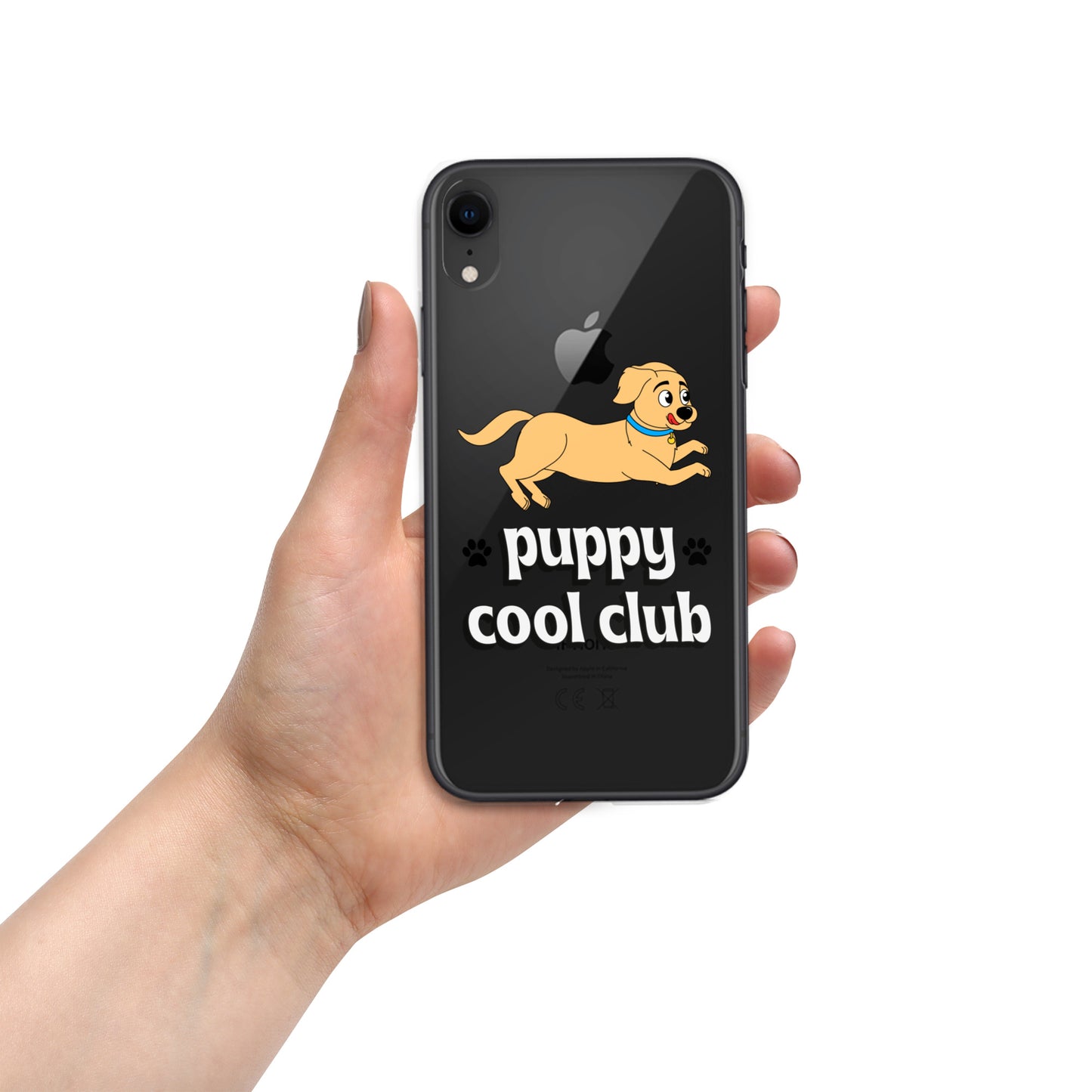 Lindo estuche transparente para iPhone: adorable diseño de cachorro para una protección divertida y elegante del dispositivo