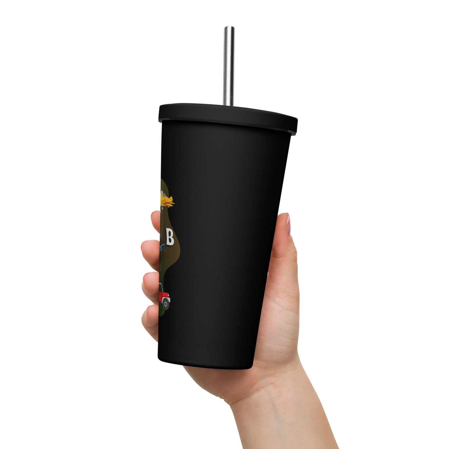 Colorful Insulated Tumbler with Straw - Stylish Design for Refreshing Drinks on the Go! Ideal for Cold Beverages and Smoothies