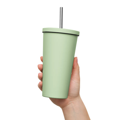 Colorful Insulated Tumbler with Straw - Stylish Design for Refreshing Drinks on the Go! Ideal for Cold Beverages and Smoothies