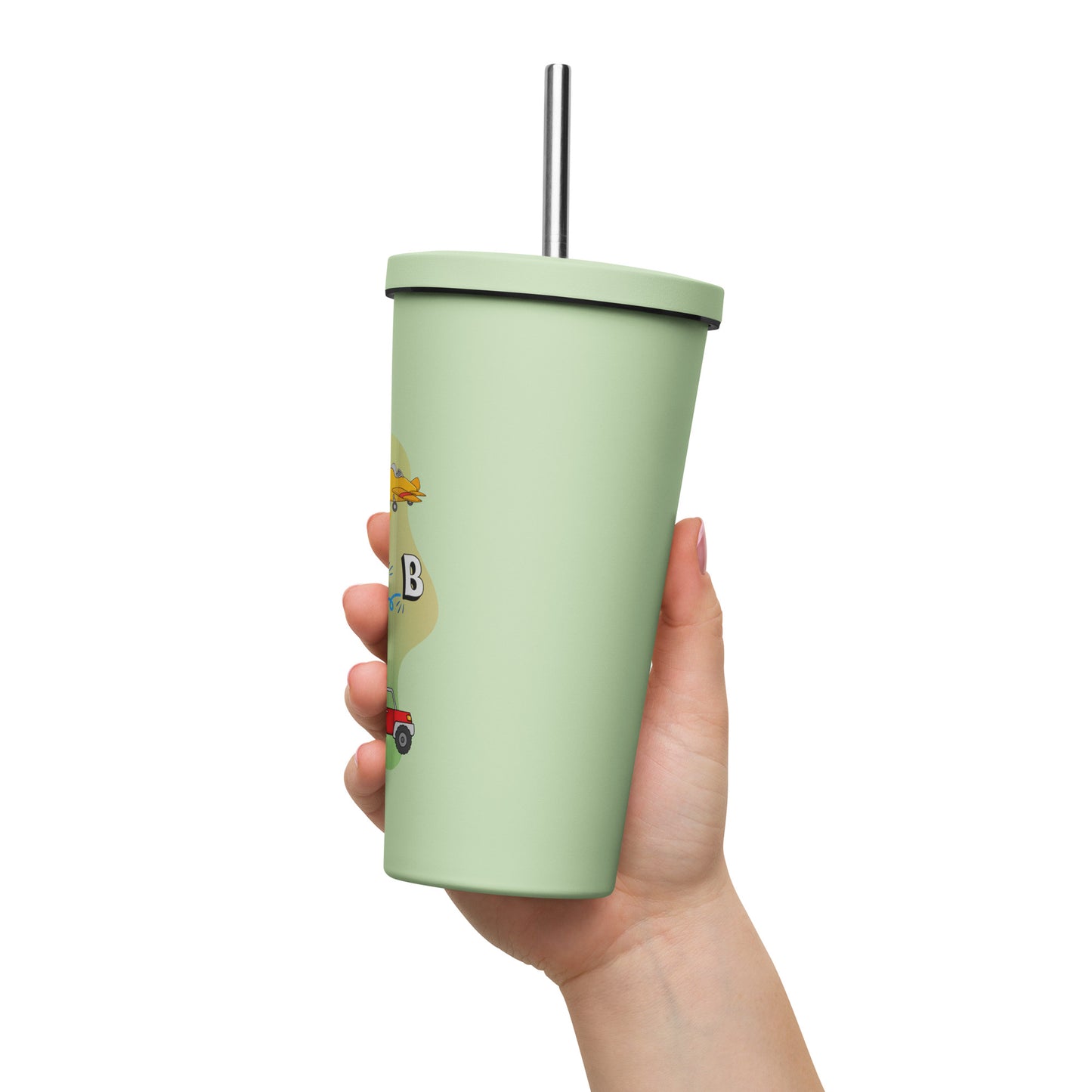 Colorful Insulated Tumbler with Straw - Stylish Design for Refreshing Drinks on the Go! Ideal for Cold Beverages and Smoothies