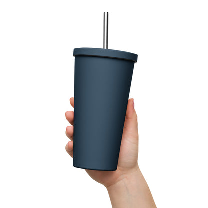 Colorful Insulated Tumbler with Straw - Stylish Design for Refreshing Drinks on the Go! Ideal for Cold Beverages and Smoothies