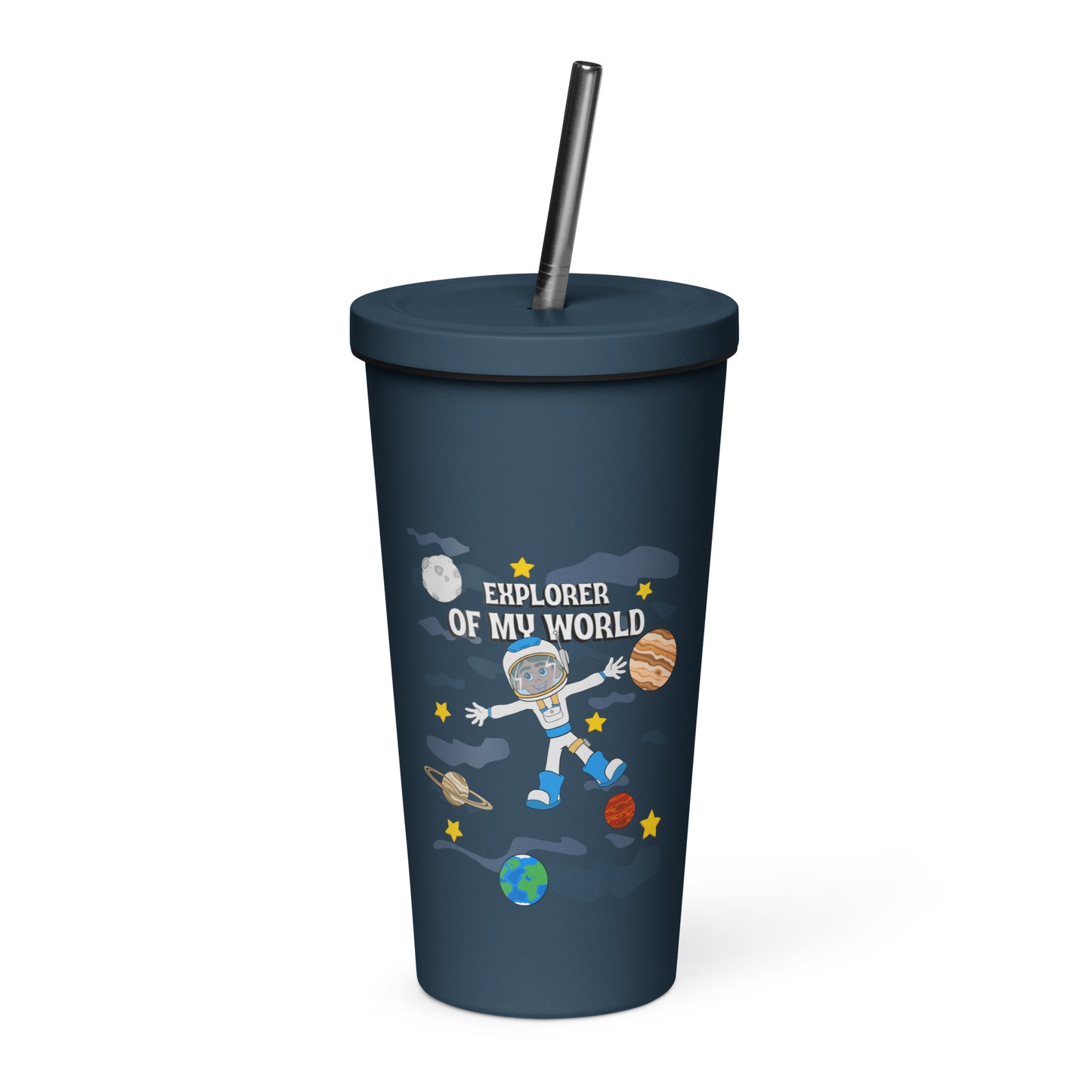 Colorful Insulated Tumbler with Straw - Stylish Design for Refreshing Drinks on the Go! Ideal for Cold Beverages and Smoothies