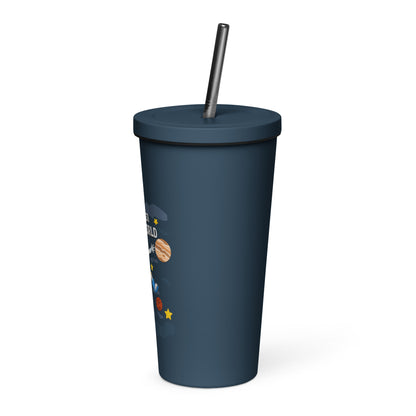 Colorful Insulated Tumbler with Straw - Stylish Design for Refreshing Drinks on the Go! Ideal for Cold Beverages and Smoothies