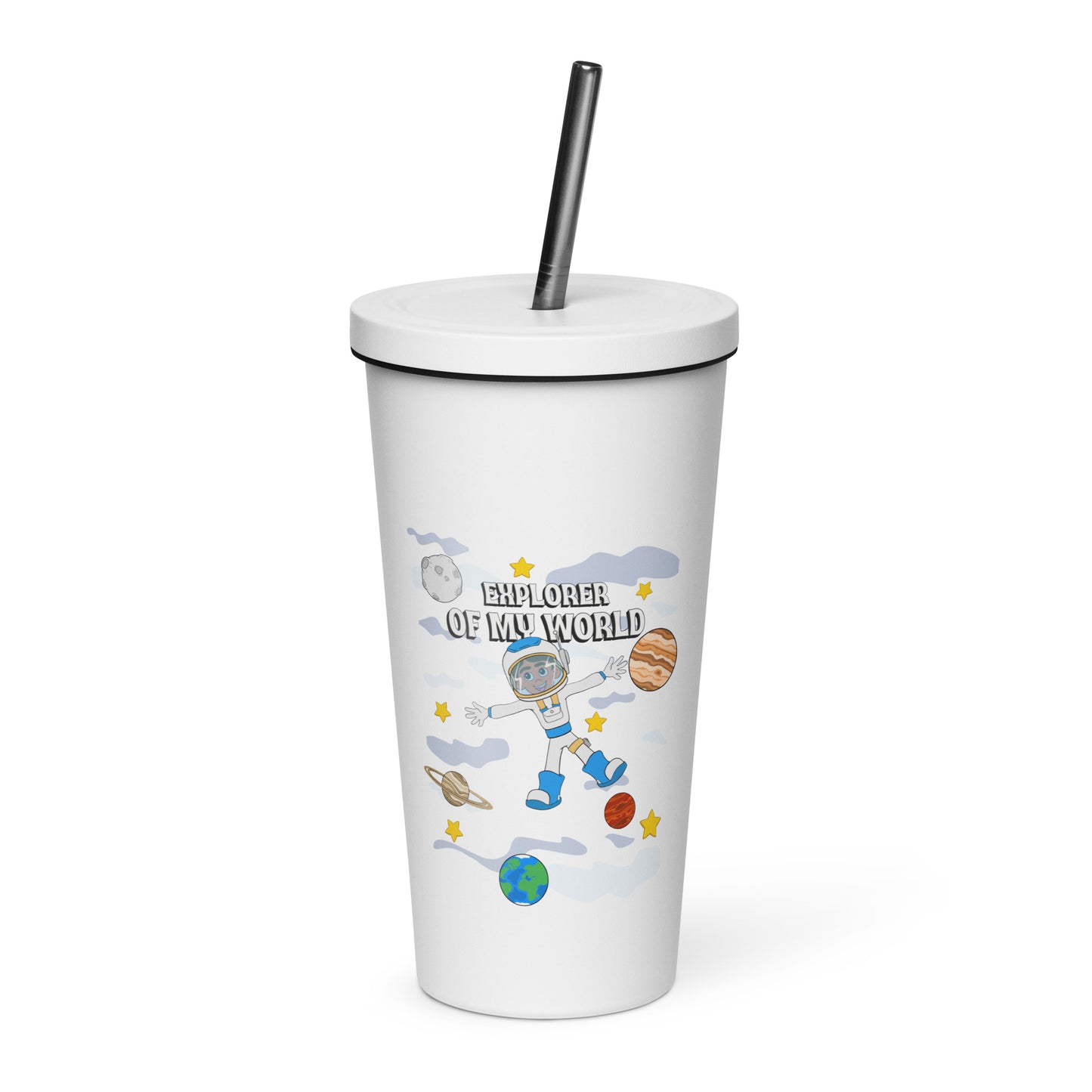 Colorful Insulated Tumbler with Straw - Stylish Design for Refreshing Drinks on the Go! Ideal for Cold Beverages and Smoothies