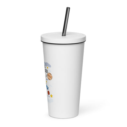 Colorful Insulated Tumbler with Straw - Stylish Design for Refreshing Drinks on the Go! Ideal for Cold Beverages and Smoothies