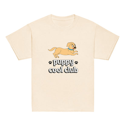 Youth Classic Tee with Puppy Design: Comfortable and Stylish Shirt for Kids, Adorable Dog Print for Playful Looks, High-Quality Cotton Shirt