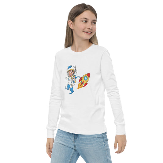 Youth Long Sleeve Tee: Comfy, Versatile, & Stylish! Soft Cotton Fabric, Various Colors & Sizes. Ideal for School, Sports, Outdoor Activities, & Casual Wear!